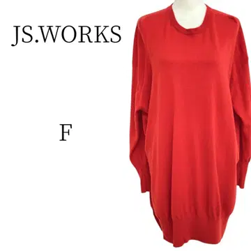 JS.WORKS 제이웍스 빨간색 무릎 기장 니트 원피스 F