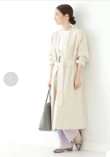 새상품급 Demi-Luxe BEAMS 벨트 포함 노카라 코트