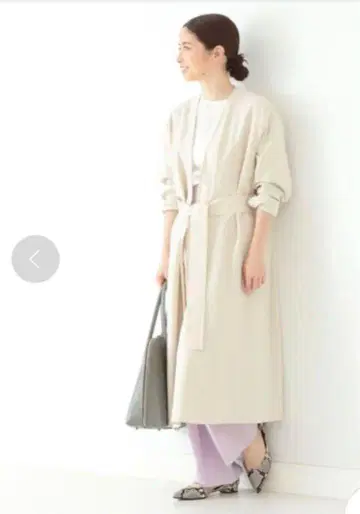 새상품급 Demi-Luxe BEAMS 벨트 포함 노카라 코트