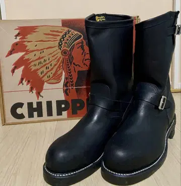 Chippewa 블랙 엔지니어 부츠