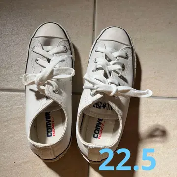 ALL STAR 화이트 가죽 로우컷 스니커즈