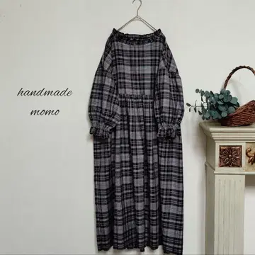 handmade 체크 원피스 free
