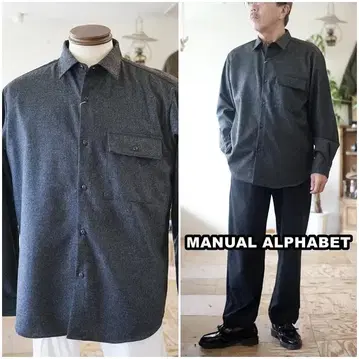 MANUAL ALPHABET 마뉴얼 알파벳 울 셔츠 L