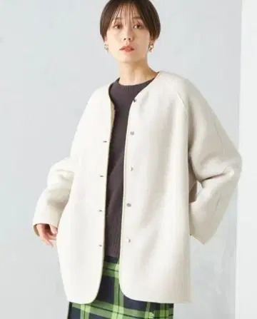 SHIPS 보아 플리스 리버서블 코트