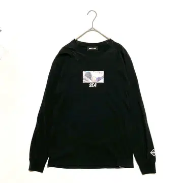새상품급 WIND AND SEA 주술회전 콜라보 롱T셔츠 블랙 S