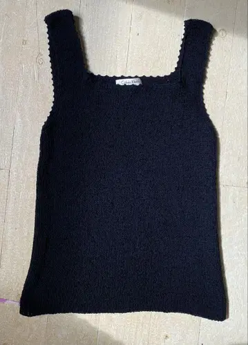 캘빈 클라인 블랙 슬리브리스 니트