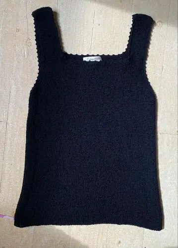 캘빈 클라인 블랙 슬리브리스 니트