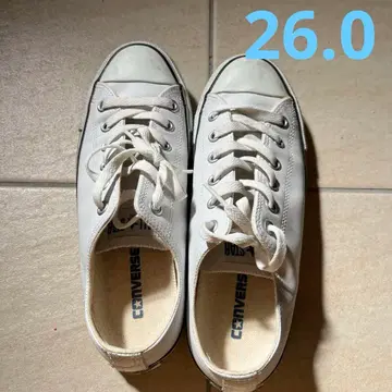 컨버스 올스타 레더 스니커즈 화이트 26.0