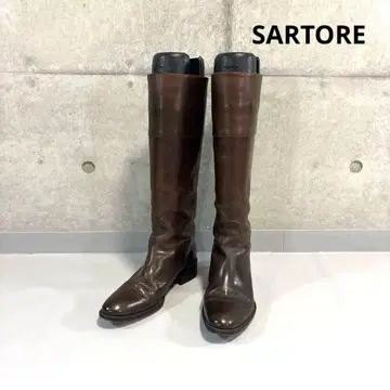 사토레 롱 부츠 자키 부츠 23.5 정도 브라운 가죽