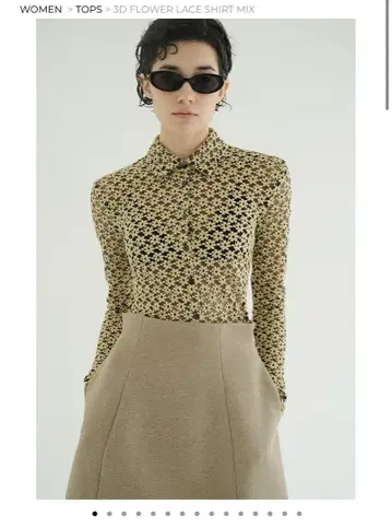 CLANE 3D Flower Lace Shirt 사이즈 2