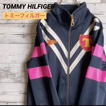 인기 타미힐피거 금색 지퍼 TOMMY HILFIGER 백 프린트