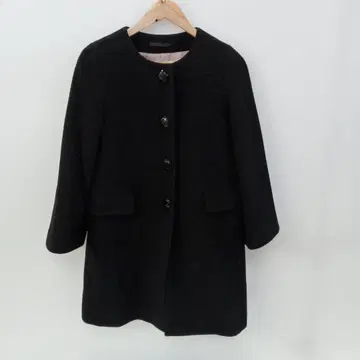 10.7 S958 로페 롱 코트 울 혼방 블랙 36