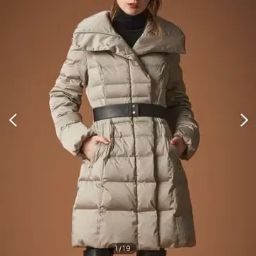 에포카 size 38 러스터 새틴 다운 블랙
