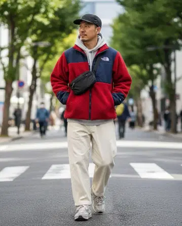 THE NORTH FACE 플리스 자켓 레드/네이비