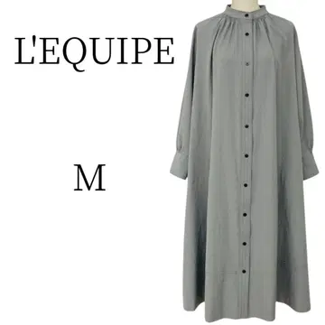 새상품급 L'EQUIPE 레킵 그레이 계열 롱 셔츠 원피스 M