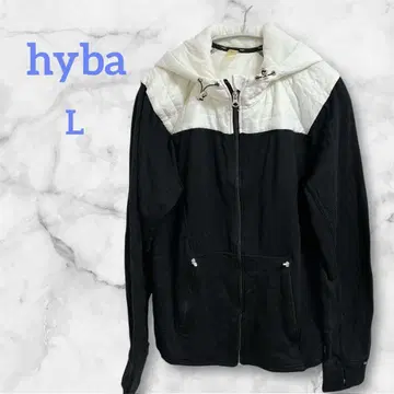 hyba 후드 부착 후드티 L/G 블랙/화이트