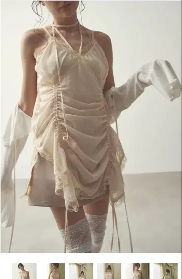 chiffon gather mini op 아이보리