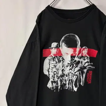 기묘한 이야기 롱T셔츠 시즌1 XL 사이즈 블랙 롱T