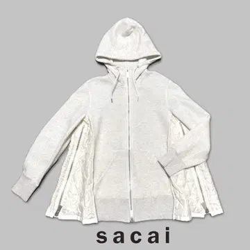 sacai 사카이 후드티 집업 퀼팅 도킹 화이트