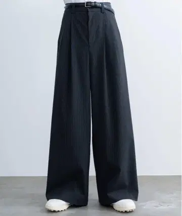 Two tuck wide straight stripe slacks