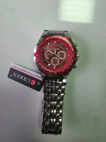 CURREN 쿼츠 손목시계 레드