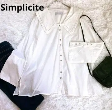 Simplicite 자수 칼라 블라우스 옷깃 디자인 자수 세일러