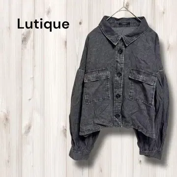 루 셔츠 자켓 데님풍 빅 포켓 겉옷 숏 기장 L
