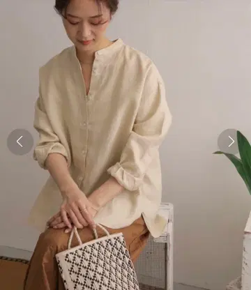 린넨 스탠드 카라 와이드 셔츠 어반 리서치 도어스