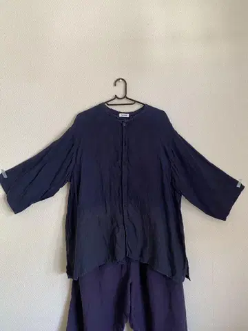 Plantation 빅 사이즈 네이비 7부 소매 셔츠