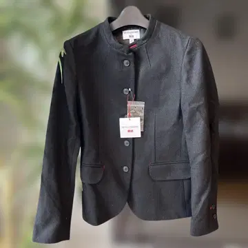 유니클로x이네스 소프트 트위드 스탠드 자켓 M 새상품 블랙 i134