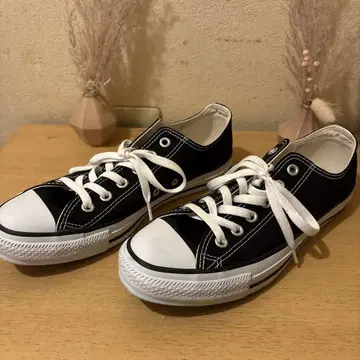 새상품 CONVERSE 블랙 캔버스 로우컷 스니커즈 26.5cm