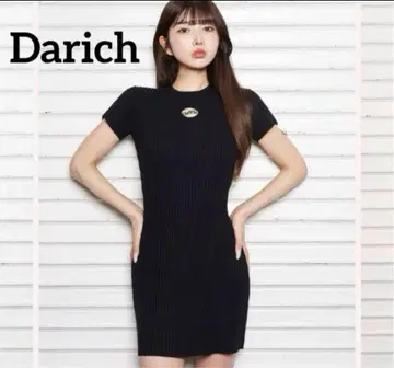 Darich 블랙 반팔 미니 원피스