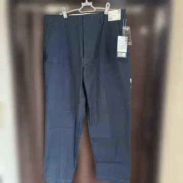 UNIQLO 와이드 핏 테이퍼드 앵클 팬츠 88cm 블루