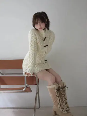 andmary Kelly toggle knit set up ivory