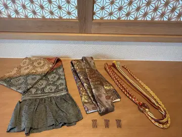 [모던] 3세트 / 허리띠, 오비 장식 천, 장식 옷깃(레이어트 카라)