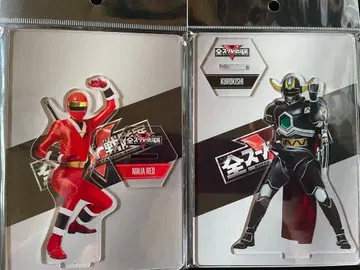 전 슈퍼 전대 전시회 닌자 레드 블랙 기사 아크릴 스탠드 2개 세트