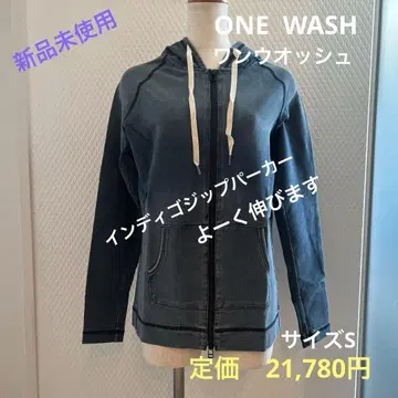 후드티 인디고 지퍼 후드티 새상품 원 워시 ONE WASH S