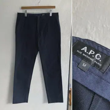 새상품급 A.P.C. 코튼 슬랙스 치노 팬츠 네이비 APC