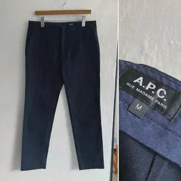 새상품급 A.P.C. 코튼 슬랙스 치노 팬츠 네이비 APC