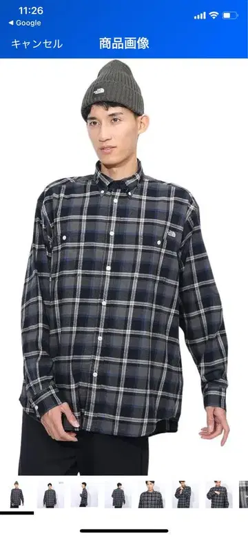THE NORTH FACE 체크 무늬 긴팔 셔츠