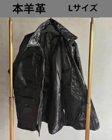 남성용 양가죽 하프 코트 L 사이즈 거의 미사용