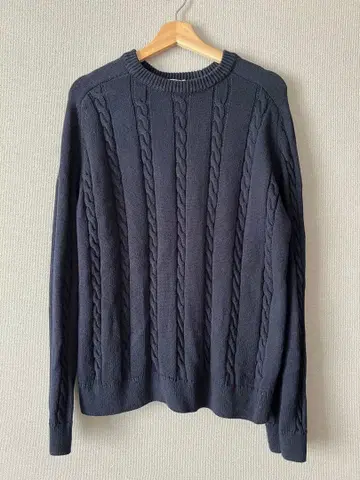 ZARA 오버 사이즈 다크 블루 케이블 니트 스웨터 S