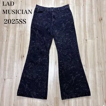 25SS LAD MUSICIAN 데님 스몰 플라워 플레어 팬츠
