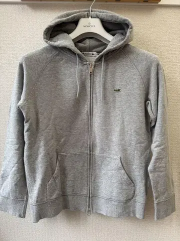 LACOSTE 그레이 풀 지퍼 후디 36 후드티