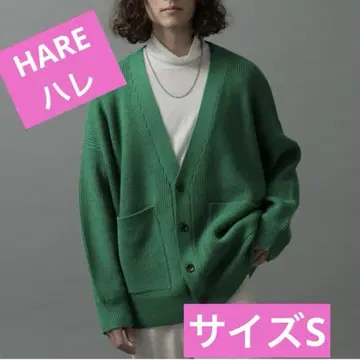 택 포함 [ HARE ] 하레 w 포켓*V 가디건 사이즈 S 그린