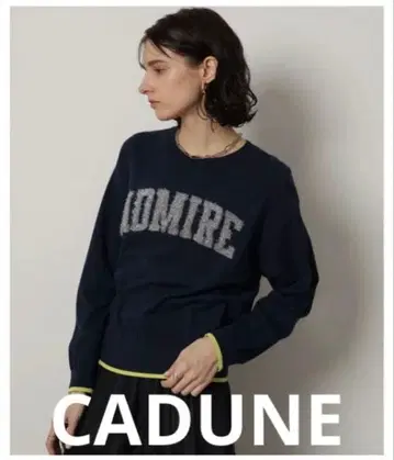 CADUNE 키라 로고 니트 네이비