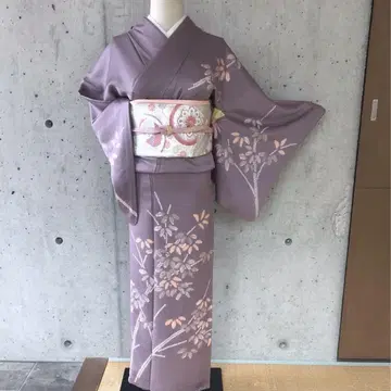 순수 실크 호몬기 시보리 이중 기모노