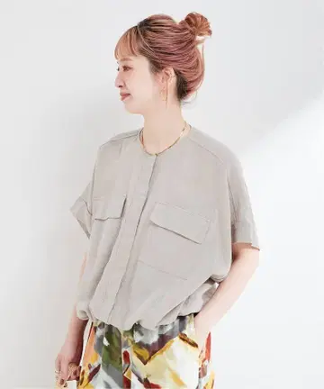 새상품 B.C STOCK 린넨 블렌드 메쉬 SS 돌먼 블루종