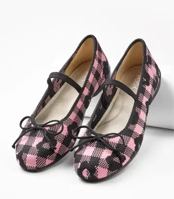 새상품 Mini Park Flats Pink Gingham