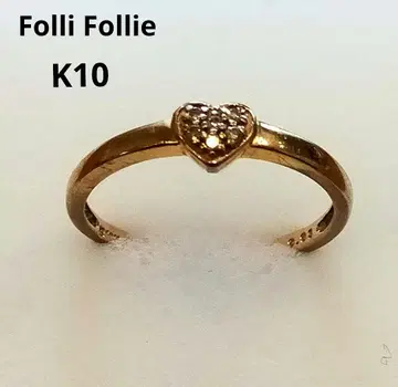 USED 폴리 폴리 하트 모양 다이아 핑크 골드 반지 9K 10K